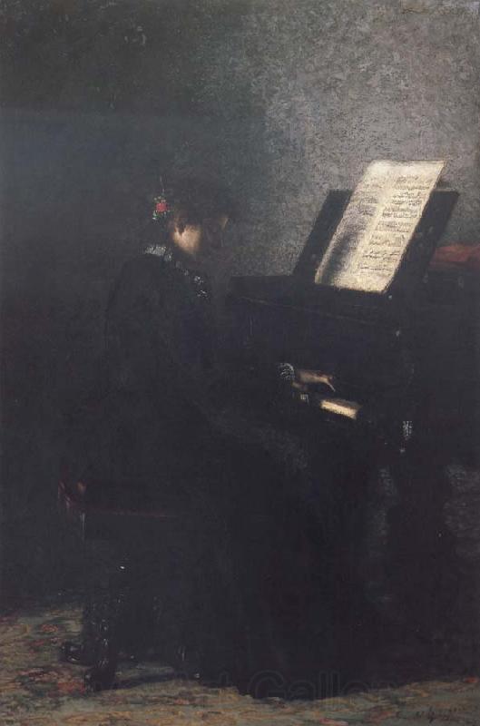 Thomas Eakins Elizabeth at the Piano Norge oil painting art